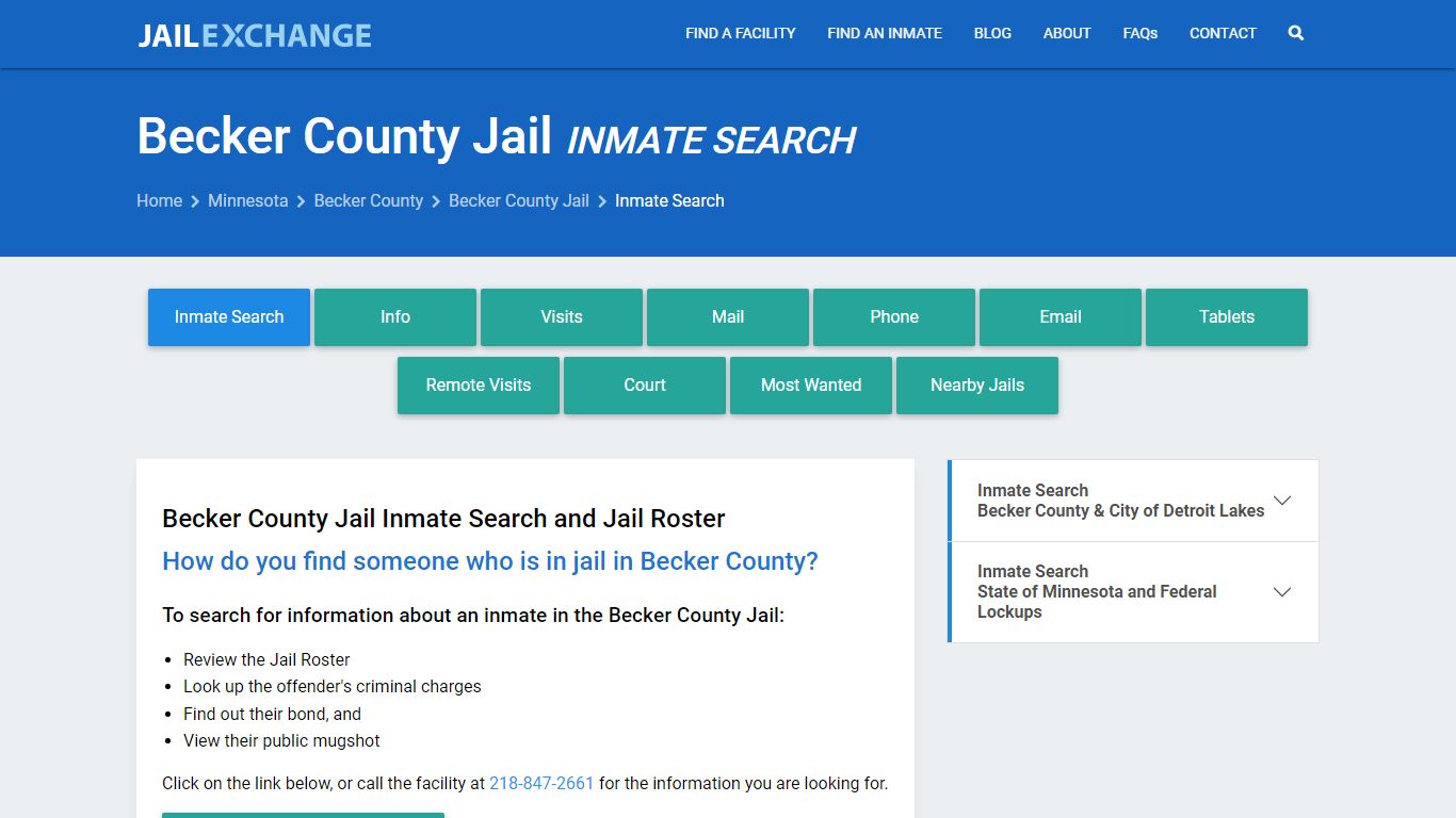 Inmate Search: Roster & Mugshots - Becker County Jail, MN